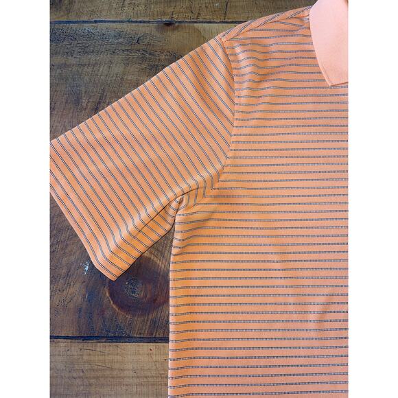 Mens Bobby Jones Performance Orange Striped Short Sleeve US Open Golf Polo Large - Picture 8 of 8